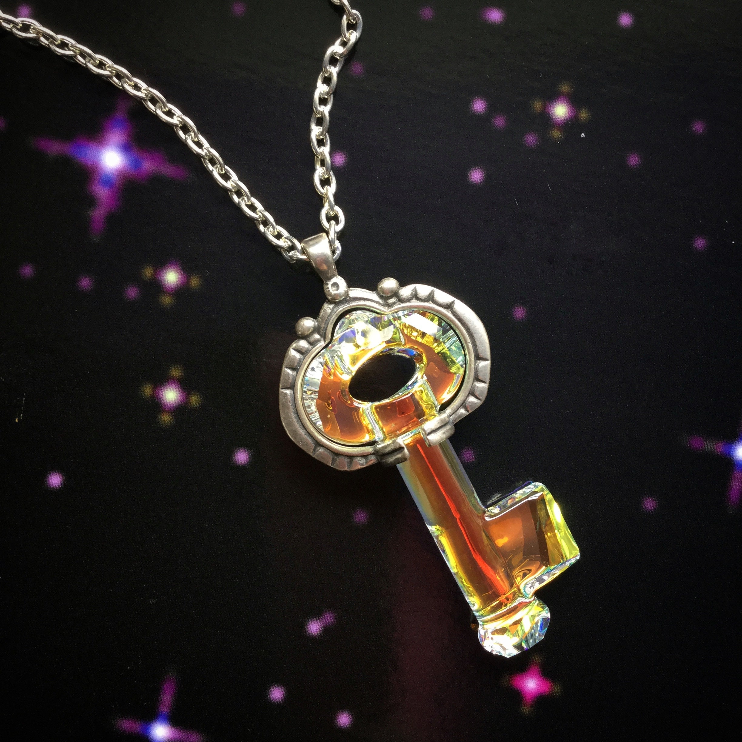 Crystal Key necklace, Swarovski ‘Key to open the Forest’