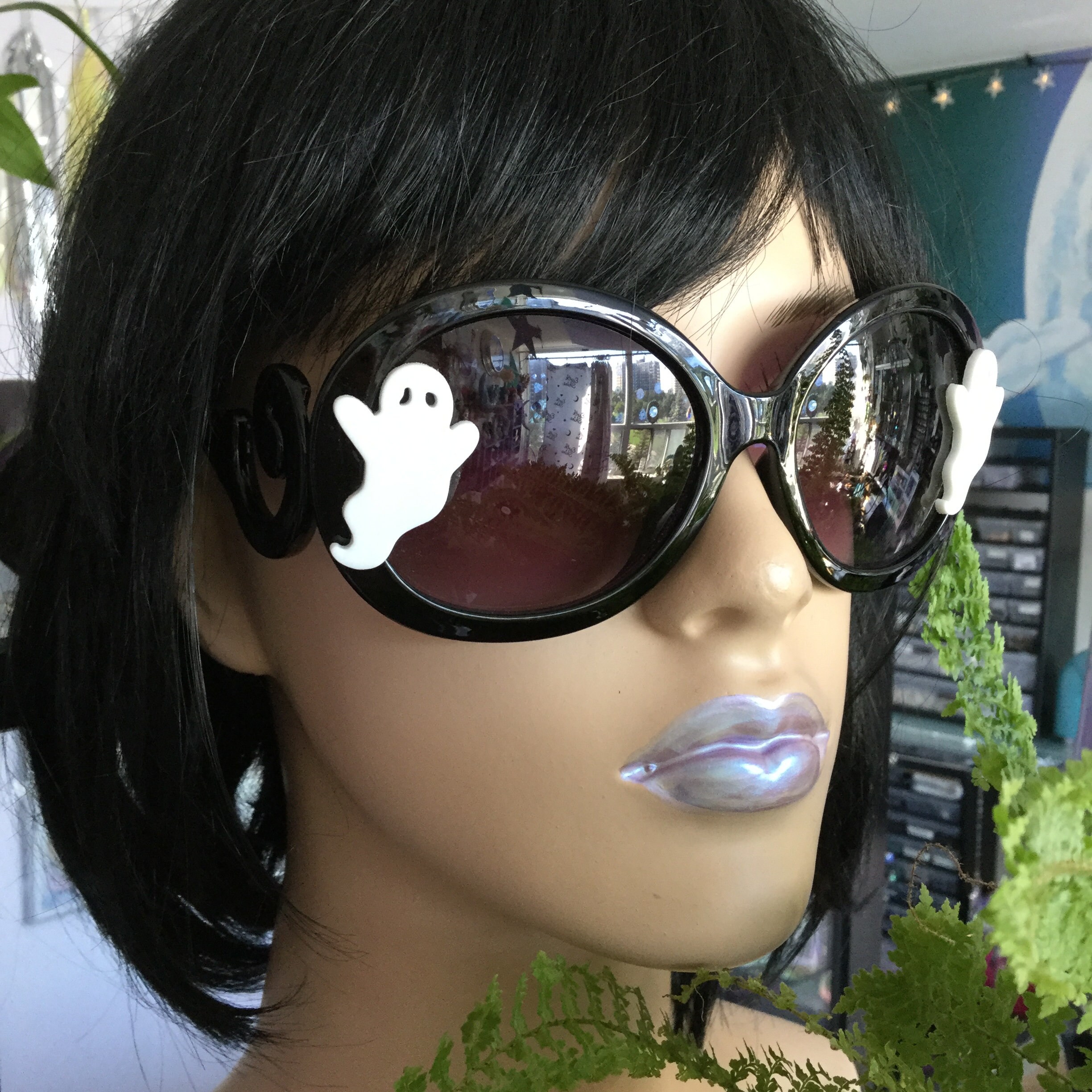 SALE Ghost Sunglasses, Witchy Goth Halloween Eyewear