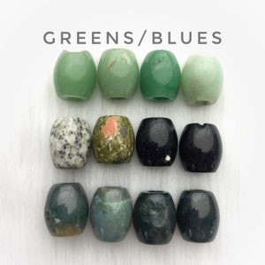DISCOUNTED Large Loc bead, Stone Dread bead, RANDOM selection Green/Blue