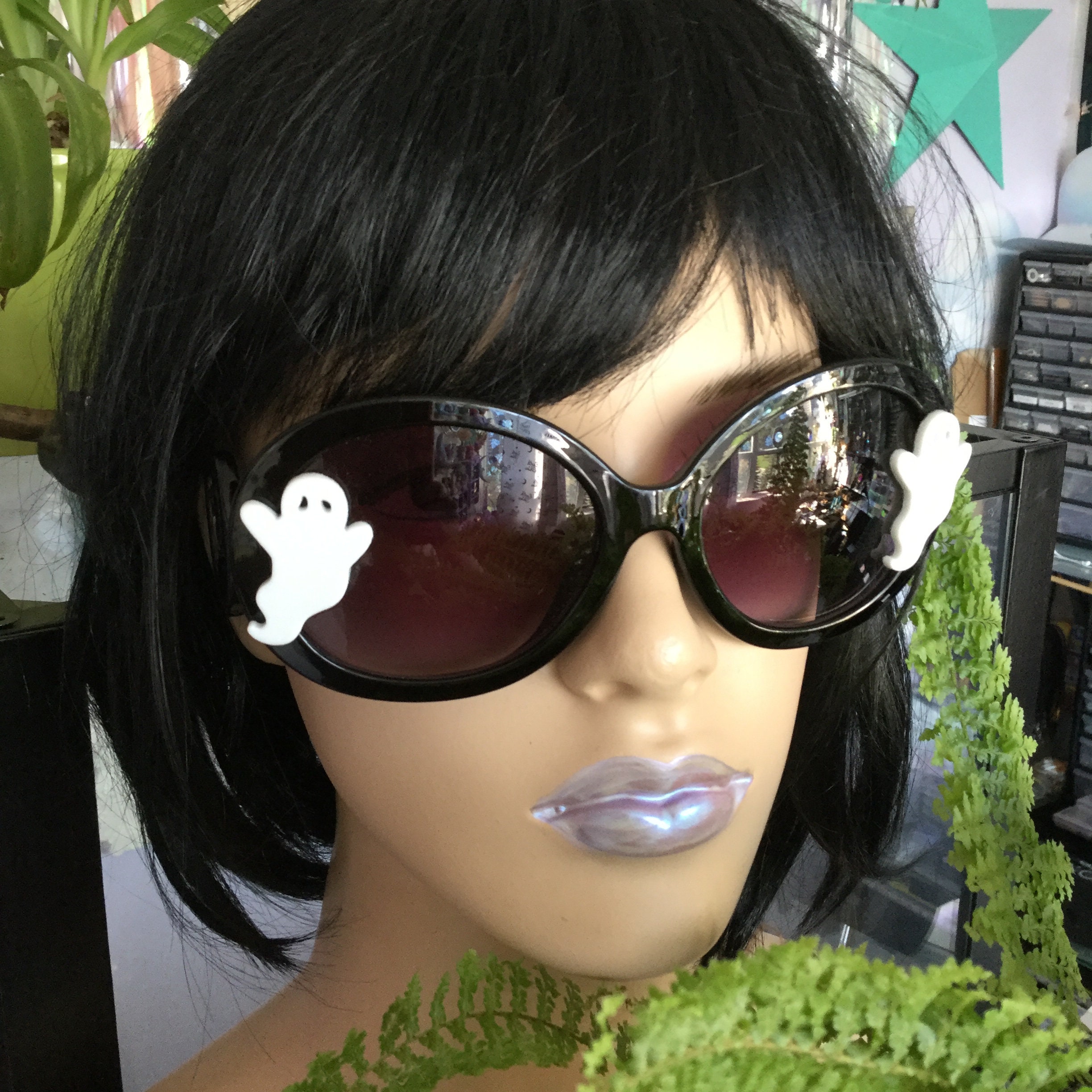SALE Ghost Sunglasses, Witchy Goth Halloween Eyewear