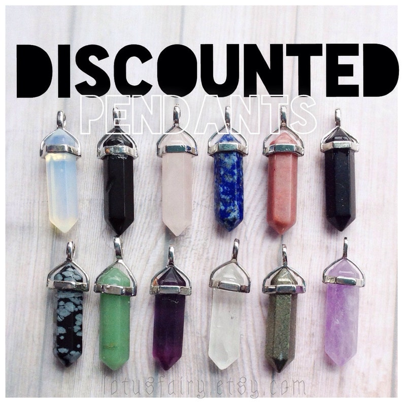 choker chain or Moon hair clip Seconds Slightly FLAWED DISCOUNTED Crystal point pendant necklace