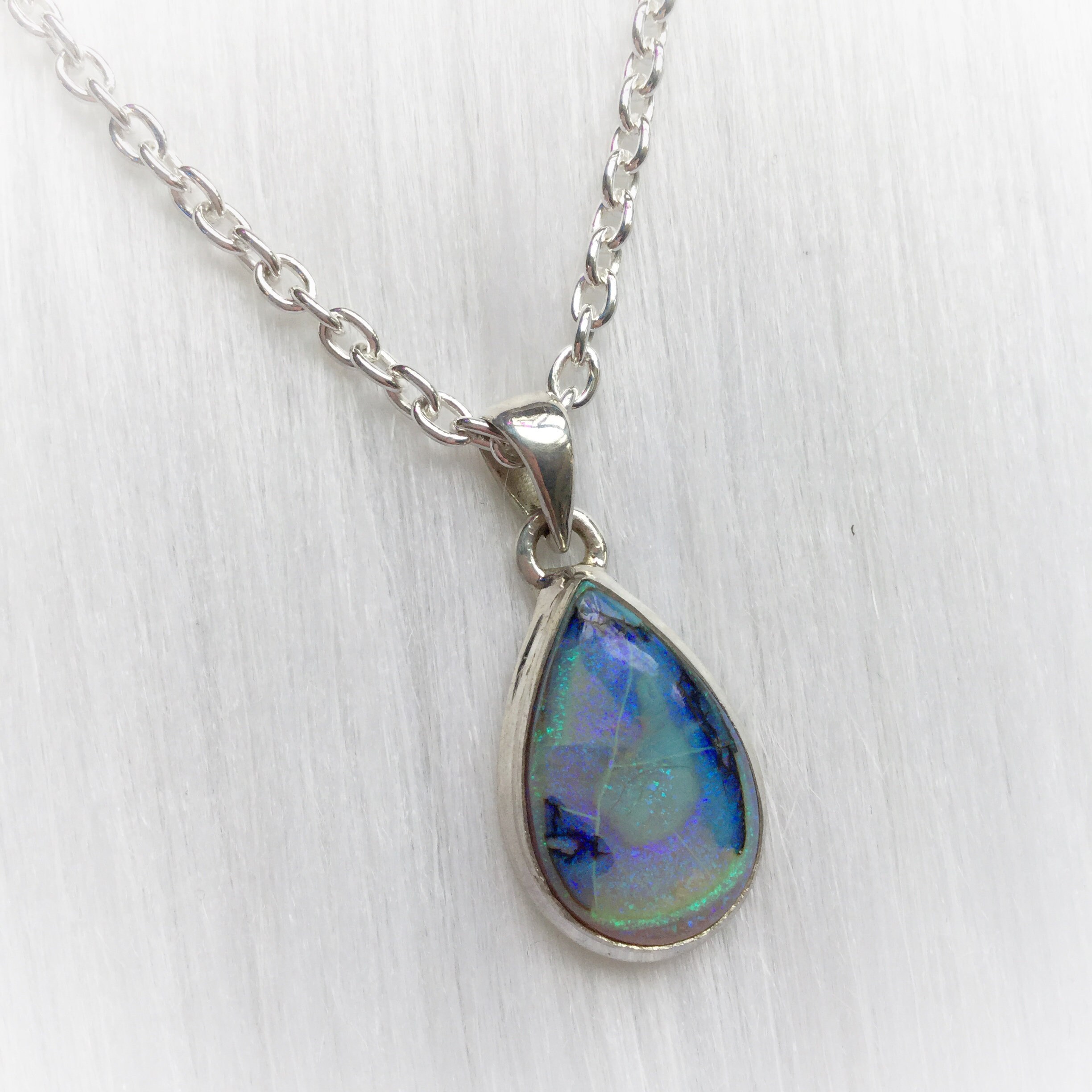Monarch Opal Teardrop Necklace