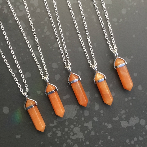 Orange quartz on Pearl Necklace – WILDjewelsstudios