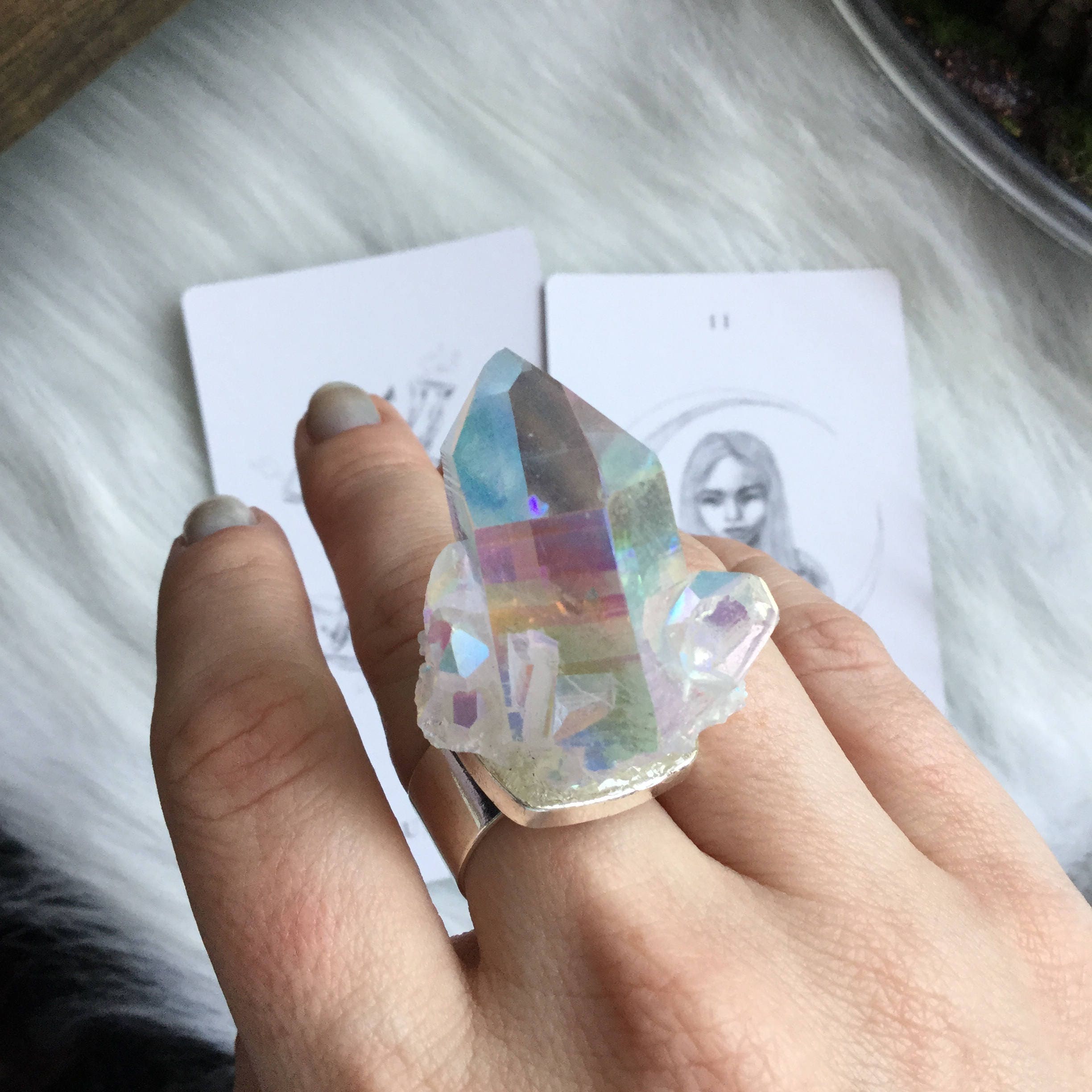 aura quartz ring