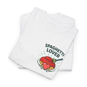 Spaghetti Lover TShirt Lustige Pasta T-Shirt Niedliche Foodie Geschenk für Mama Freund Schwester Weiß Sommer TShirt Italienisches Top für Geschenk Lustiges Tshirt