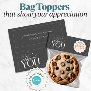 Adorno elegante para bolsa de agradecimiento: plantilla de encabezado personalizable de Canva para agradecer a clientes y empleados.