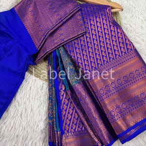 Kanjivaram Silk Saree with Stitched Blouse