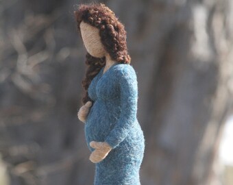 Advent Mary/ Pregnant Mary for waldorf style needle felted nativity set