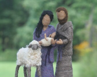 Nativity Set / Waldorf Style Needle Felted Nativity