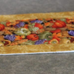 Gold Red Fall Vegetables Fruit  New Handmade 31 X 12 Handmade Table Runner Topper