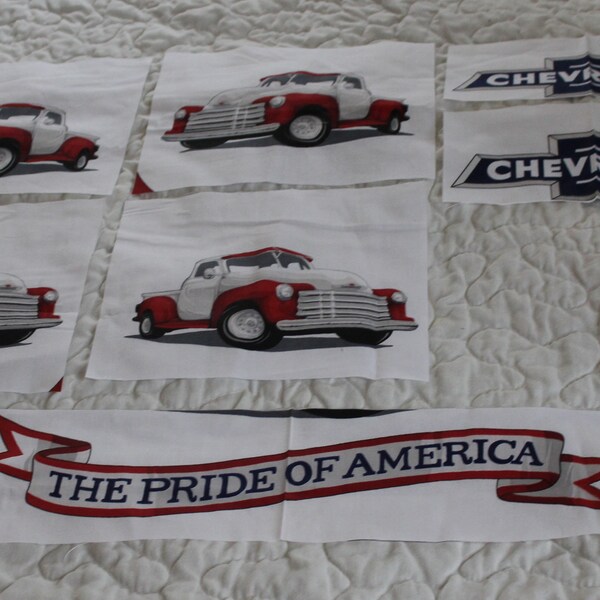 7 Small Chevy Truck For Sewing Fabric Panel Trucks 9 x 8 Chevrolet 4 x 9 and Pride 26 x 5