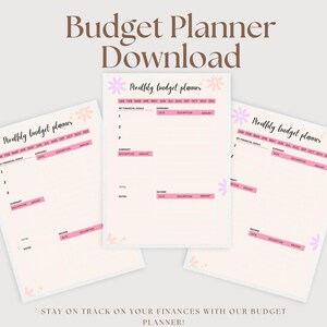 Planejador de orçamento mensal para impressão Rastreador de despesas fofo PDF Planejador de metas financeiras Folha de receitas e despesas Gerenciamento de dinheiro Planejador digital
