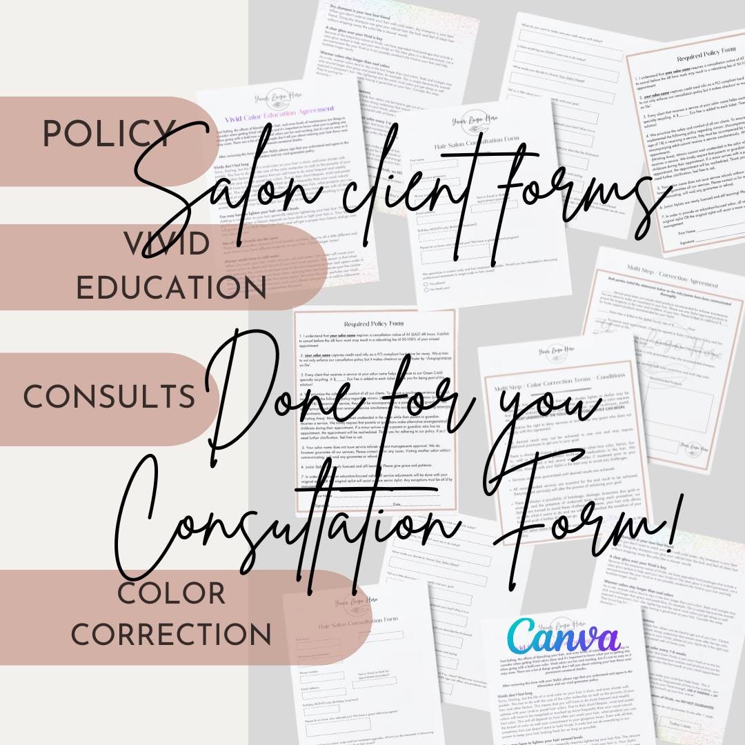 Hair Salon Consultation Form Editable Client Intake & Appointment — free download