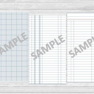 Printable Ledger Papers, Lined Papers, Planner Papers, Personal Size - Etsy