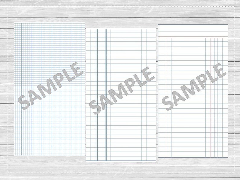 Printable Ledger Papers, Lined Papers, Planner Papers, Personal Size - Etsy