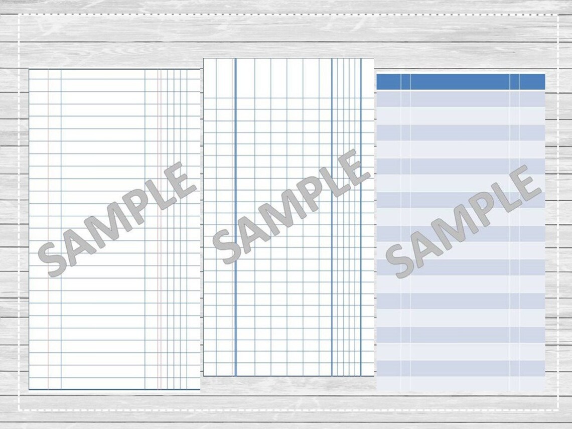 Printable Ledger Papers, Lined Papers, Planner Papers, Personal Size Etsy