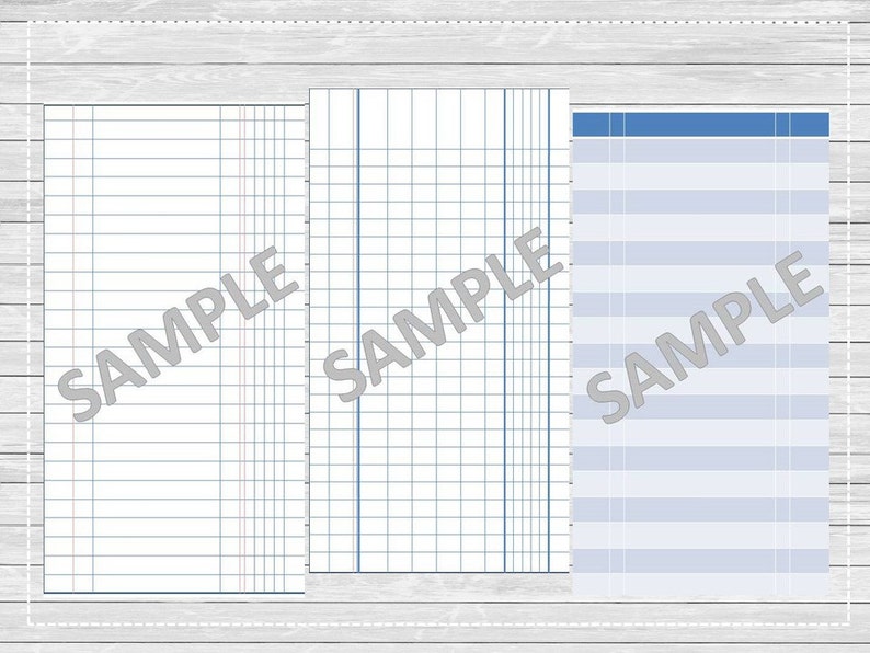 Printable Ledger Papers, Lined Papers, Planner Papers, Personal Size - Etsy