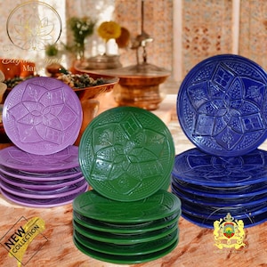 Piatto in ceramica marocchina - Fatto a mano, lavabile, lavabile in lavastoviglie - Decorazione tradizionale e stoviglie
