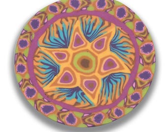 Polymer Clay Cane Golden Raspberry Mandala- Silly Milly