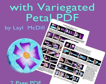 Flower Polymer Clay Cane PDF  (Variegated petal)