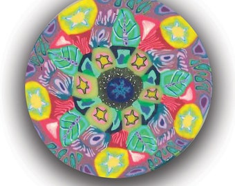 Canne en argile polymère Sparkle and Glow Mandala Silly Milly