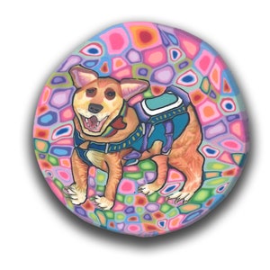Polymer Clay Cane Service Dog at the Amusement Park
