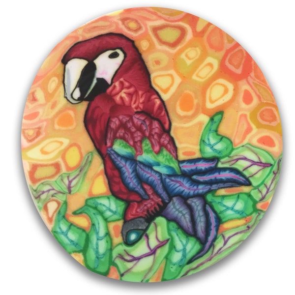 Polymer Clay Cane Macaw Parrot-  Silly Milly Cane
