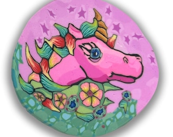 Polymer Clay Cane Flora the Unicorn- Silly Milly