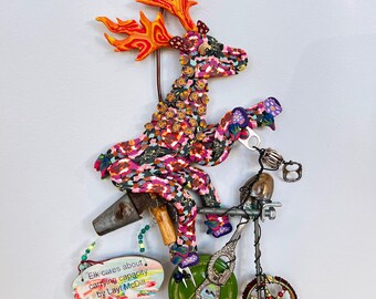 Elk on a  Bike Ornament