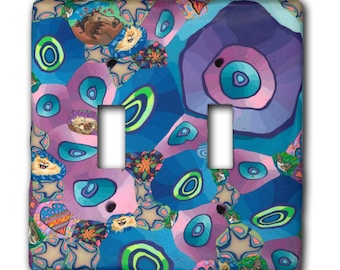 Switch Plate Cover- Purple Bubble Dance- Made to Order