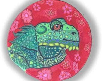 Polymer Clay Cane, Iguana Silly Milly