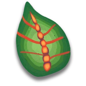 Polymer Clay Cane Green Leaf with Orange Spots Silly Milly