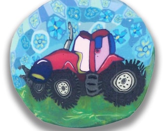 Polymer Clay Cane Tractor- Silly Milly