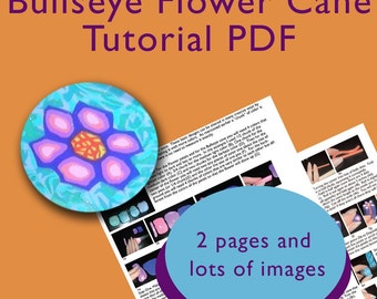 Bullseye Flower Polymer Clay Cane- PDF tutorial