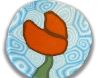 Polymer Clay Cane Simple Orange Flower Silly Milly
