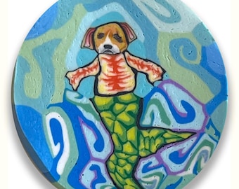 Polymer clay cane Mermaid Dog-  Silly Milly