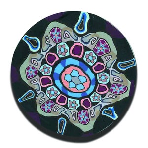 Polymer Clay Cane Blue Ridge Mandala Silly Milly
