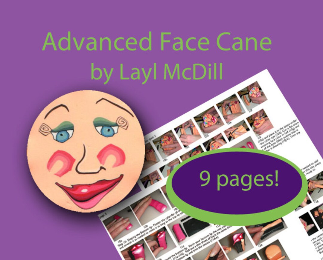 Polymer Clay Cane Advanced Face Tutorial Etsy