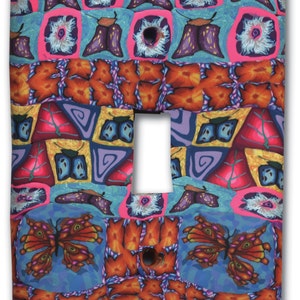 Switch Plate Cover- Bright Garden bands- Made to Order