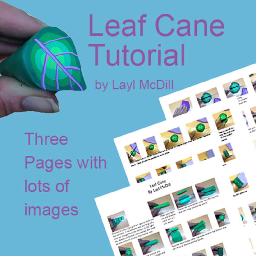 Leaf Polymer Clay Cane Pdf Tutorial Etsy