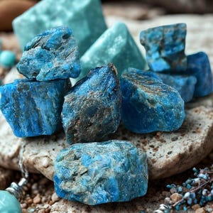 Natural Blue Apatite Crystal Raw Healing Stone for Elegant Home Decor & DIY Jewelry Making