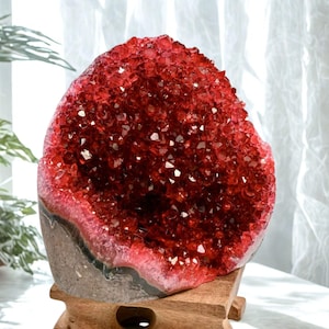 Conjunto de geodas de amatista roja: decoración para Halloween y Navidad