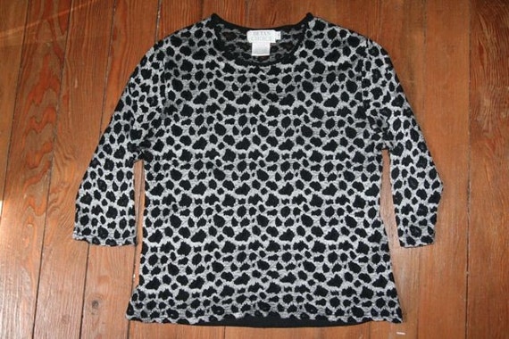 SALE-Sexy Metallic Leopard Print Knit Top- Size M - image 1