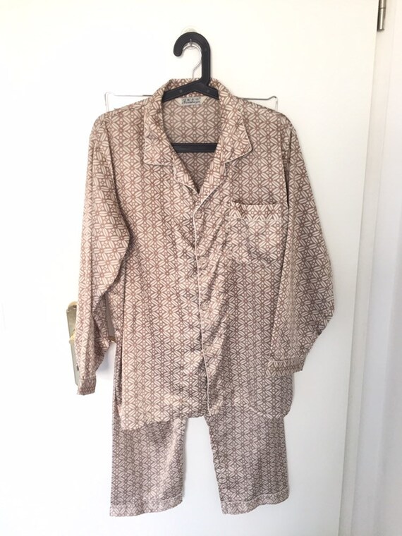 Vintage Satin Printed Pajama Set- Size S/M