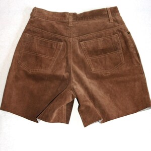 Vintage Upcycled Brown Suede Jean Shorts Size 29 Waist image 5