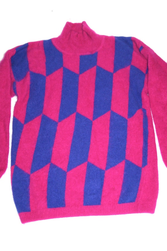 Amazing Fuchsia & Purple Angora and Lambswool Swea