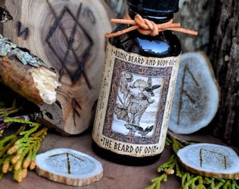 Odin Beard Oil  ~ The Beard of Odin ~ Runic Beard Oil ~ Nourishing Beard and Body Oil ~ 1oz with dropper