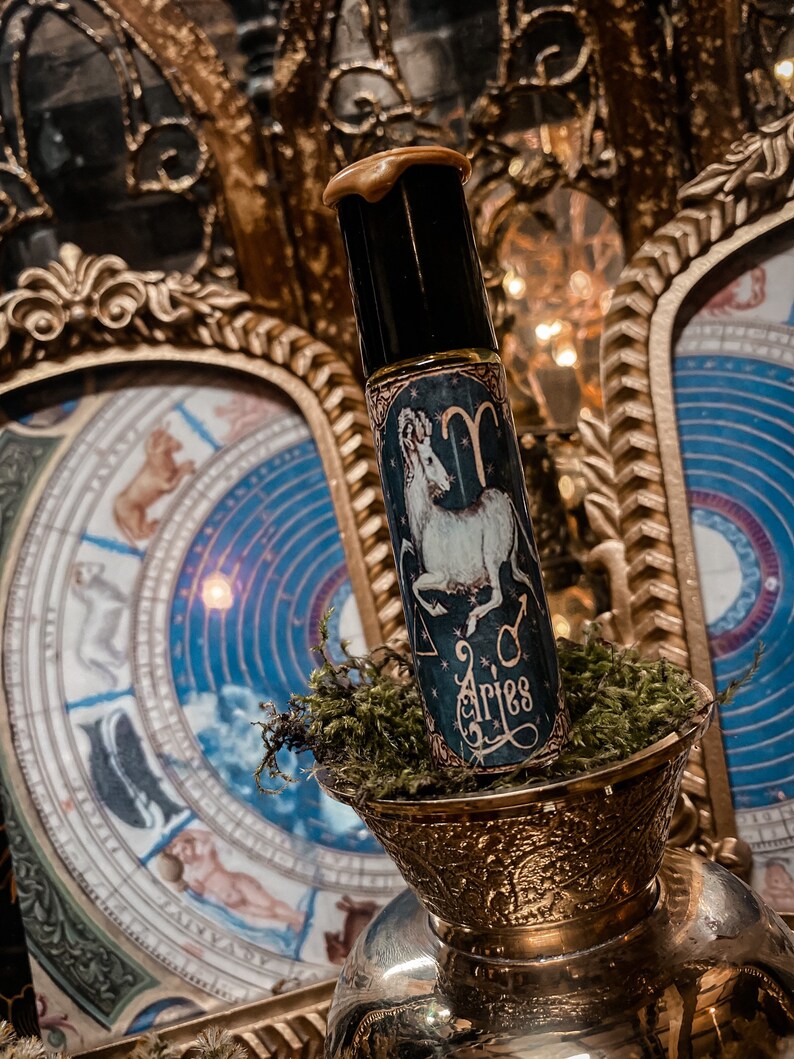 Aries Zodiac Perfume Oil • March 21st - April 20th • The Leader • The Protector • The Fire Breather • The Warrior • 10ml Roll on Bottle image 2