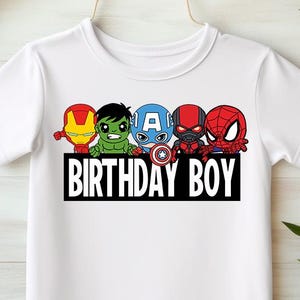 Heroes Birthday Boy Png, Avengers Shirt Png, Birthday Theme Png, Birthday Boy Sublimation, Printable File, Superheroes Kids Png, Heroes Kids