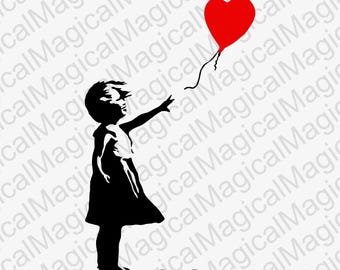 Vector Graphic - DD84 Banksy Flying Balloon Girl - DIGITAL
